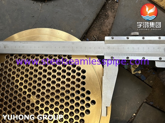 ASTM B171 C46400 ใบท่อที่ติดตั้ง ส่วนประกอบสําคัญสําหรับเครื่องแลกเปลี่ยนความร้อน