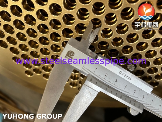 ASTM B171 C46400 ใบท่อที่ติดตั้ง ส่วนประกอบสําคัญสําหรับเครื่องแลกเปลี่ยนความร้อน