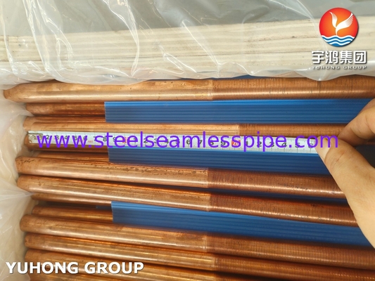 ASTM B111 UNS C12200 ท่อทองแดงไร้รอย แลกเปลี่ยนความร้อน ท่อปีกต่ํา