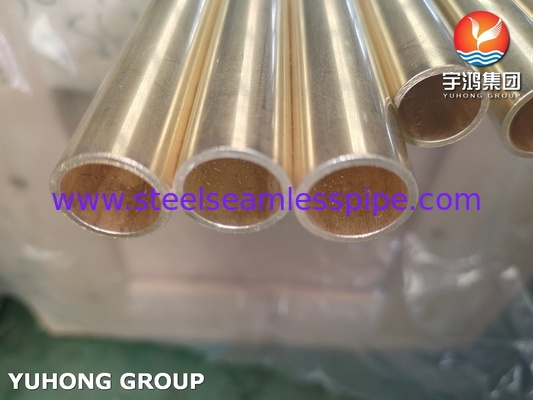 ASTM B111 C44300 O61 ท่อทองแดงอามิเรลตี้ ท่อแลกเปลี่ยนความร้อนทองแดงที่ไม่มีรอยต่อ