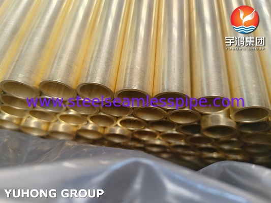 ASTM B111 C44300 O61 ท่อทองแดงอามิเรลตี้ ท่อแลกเปลี่ยนความร้อนทองแดงที่ไม่มีรอยต่อ