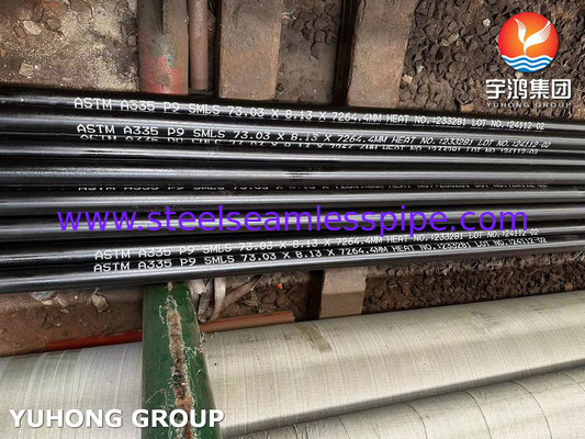 ASTM A335 P9 ท่อเหล็กสแตนเลสไร้รอยสําหรับเครื่องทําความร้อน