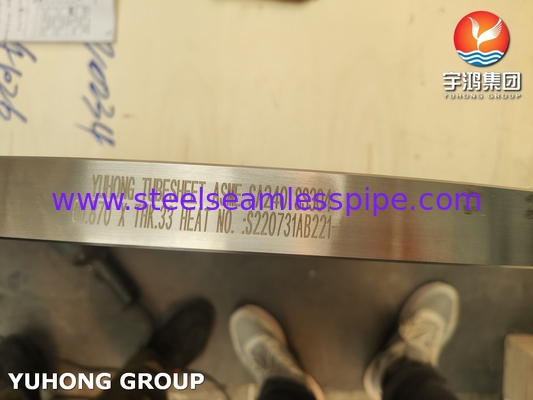 ASME SA240 SS304 ผนังท่อเหล็กไร้ขัดสําหรับเครื่องแลกเปลี่ยนความร้อน
