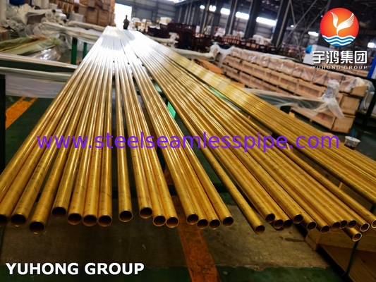 ASTM B111 UNS C68700 หลอดอัลลูมิเนียมทองแดง CuZn20Al2 หลอดแลกเปลี่ยนความร้อน