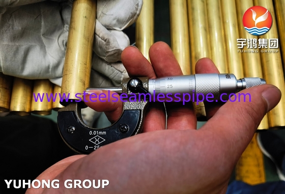 ASTM B111 UNS C68700 หลอดอัลลูมิเนียมทองแดง CuZn20Al2 หลอดแลกเปลี่ยนความร้อน