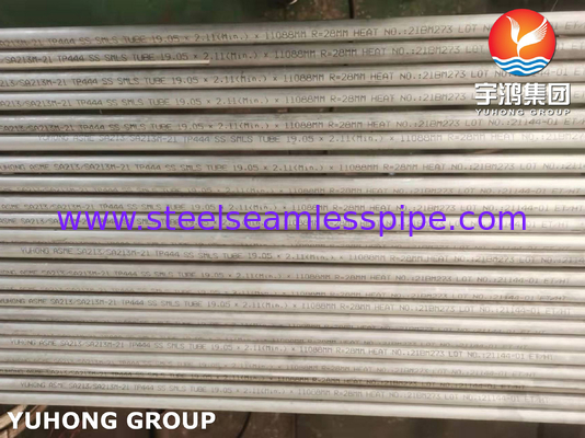 ท่อไร้สายเฟอริต ASME/ASTM A213 T444 สําหรับเครื่องปั่นและเครื่องแลกเปลี่ยนความร้อน