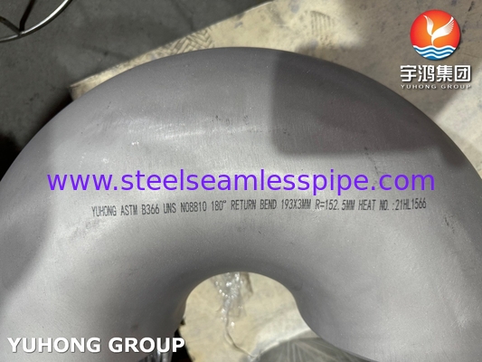 ASTM B366 NO8810 Deg 180 Return Elbow ความต้านทานต่อการกัดสลายของน้ําทะเล