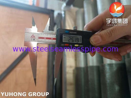 TP304H HFW Fin Tube Serrated ประเภท ASTM A312 สําหรับ HRSG ระบบควันการฟื้นฟูความร้อน