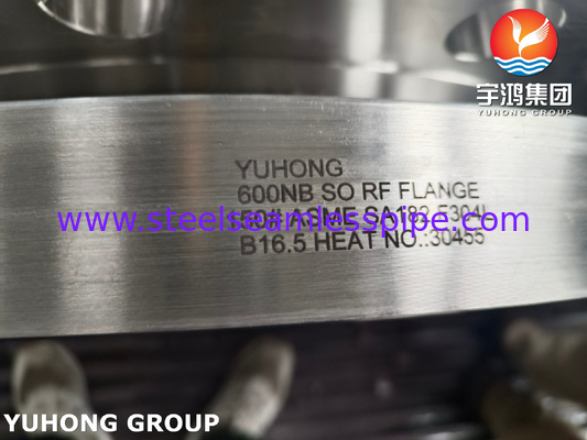 ASME SA182 F304L สแตนเลสเหล็กโกหก Flange slip บน SO ยก RF B165