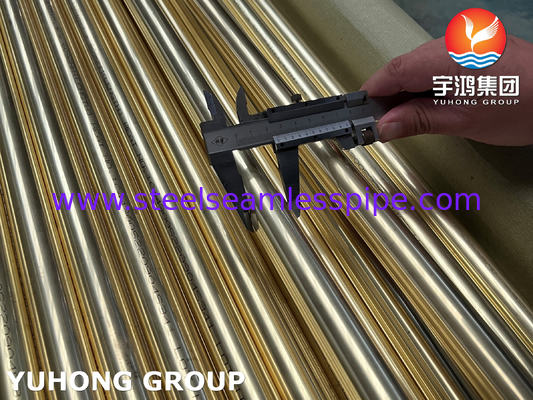 ASTM B111 / ASME SB111 ท่อทองแดง C44300 สําหรับการใช้งานเครื่องแลกเปลี่ยนความร้อนแบบคอนเดนเซอร์