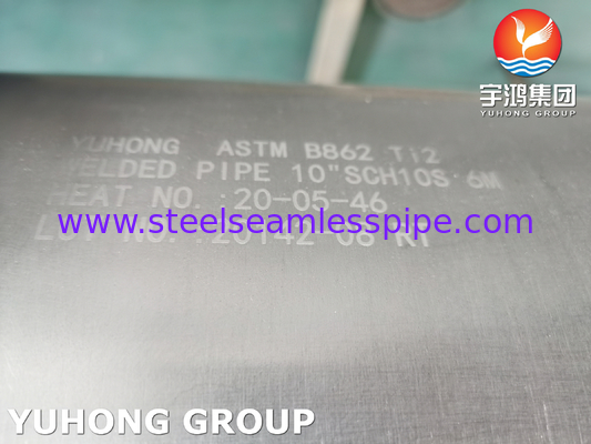 ASTM B862 Ti2 ทาทองเหลืองไทเทเนียมท่อผสมสําหรับการแปรรูปเคมี
