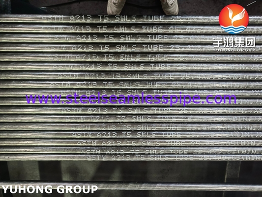 ASTM A213 / ASME SA213 ท่อเหล็กสแตนเลส T5 สําหรับการใช้งานในเครื่องแลกเปลี่ยนความร้อน