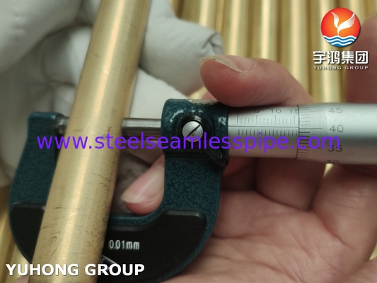 JIS H3300 C6872T / ASTM B111 C68700 ท่อทองแดงอลูมิเนียม ท่อแลกเปลี่ยนความร้อน