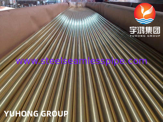 ASME SB111 C44300 ท่อทองแดงไร้สาย ท่อทองแดงสําหรับเครื่องแลกเปลี่ยนความร้อน