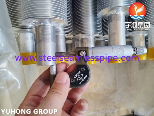 ASME SA249 TP316L หลอดปีกบิดด้วย Al1100 ปีกสตริปสําหรับเครื่องเย็นอากาศ