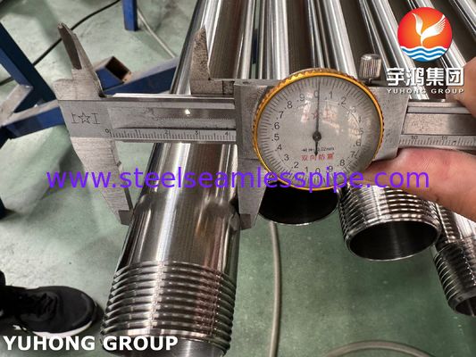 ASTM A270 TP304 ท่อสแตนเลสสุขภาพที่มีปลายเส้นนอก