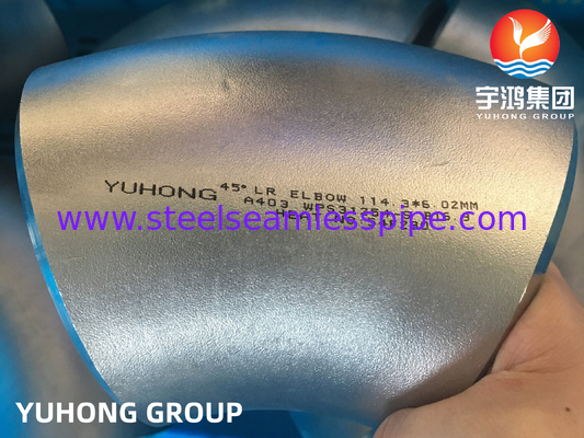 อุปกรณ์เสริมเหล็กไร้ขัด ASTM A403 WPS31254-S 90°LR 45°LR ELBOW B169