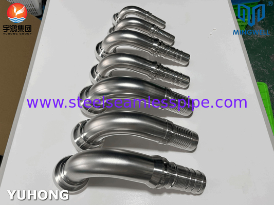 การติดตั้งเชือกเหล็กไร้สแตนเลส 90 ° SAE Flange SS316L สําหรับการใช้งานเชื่อมเชือก Tube