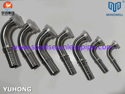 การติดตั้งเชือกเหล็กไร้สแตนเลส 90 ° SAE Flange SS316L สําหรับการใช้งานเชื่อมเชือก Tube