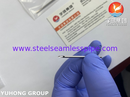 หลอดเข็มตาหลังเหล็กไร้ขัดเหล็ก ISO9626 AV กล่องเข็มสําหรับการไดอลิส