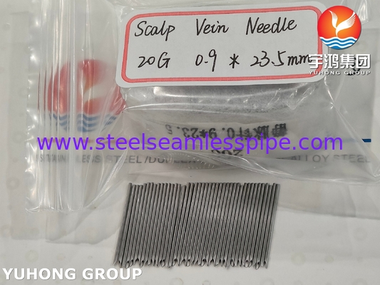 ISO9626 SUS304, ท่อเข็มในหลอดเลือดเพื่อฉีดและฉีดในหลอดเลือด 20G 0.9*23.5MM