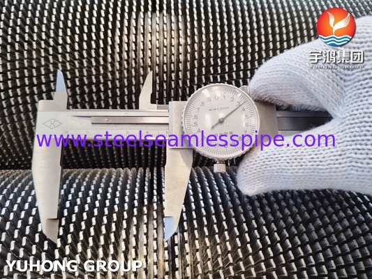 ASTM A312 TP304H หลอดปีกขัดขัดสําหรับเครื่องแลกเปลี่ยนความร้อนและเครื่องปฏิกิริยา