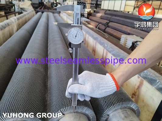 HFW Serrated Fin Tube ASTM A312 TP304H สแตนเลสที่มี SS304 คอนเวคชั่นโค้ล