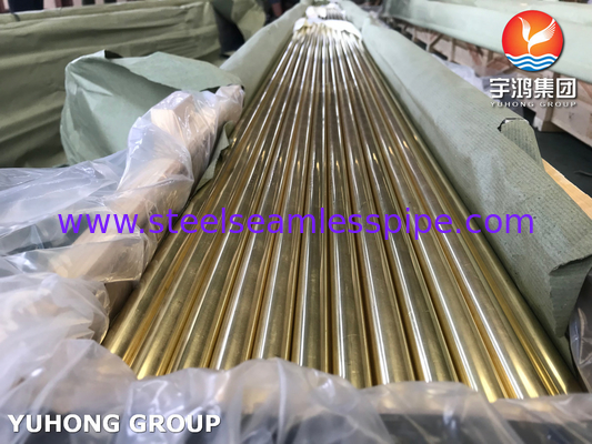 ASTM B111 / ASME SB111 ท่อทองแดง C44300 สําหรับการใช้งานเครื่องแลกเปลี่ยนความร้อนแบบคอนเดนเซอร์