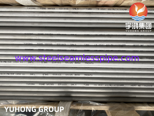 ASTM A789 UNS S31803 SAF2205 หลอดเหล็กแบบย้อนหลังที่ไม่มีรอยในสภาพแวดล้อมที่รุนแรง
