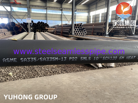 ASTM A335 P22 ท่อหม้อเหล็กเหล็กสแตนเลสไร้สาย สําหรับโครงการโรงแปรรูป