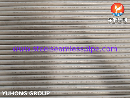 ASME SA789 / ASTM A789 S32750 กลมเหล็กดับเพลส ท่อไร้รอยสําหรับเครื่องแลกเปลี่ยนความร้อน การใช้งานทางเคมี