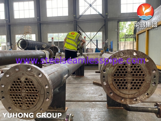 เครื่องแลกเปลี่ยนความร้อนกระเป๋าและท่อด้วยท่อ SS31803 SA-106 เกรด B Shell ASME ตอนที่ VIII