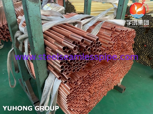 ASME SB111 C12200 ท่อสแตนเลสทองแดง ท่อล่างปีกสําหรับเครื่องแลกเปลี่ยนความร้อน