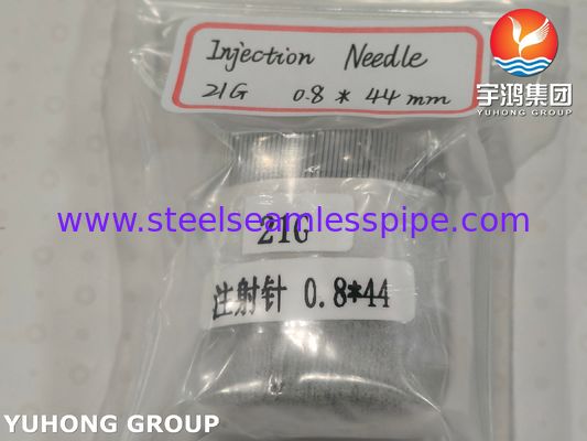 เข็มฉีดยาปลายแหลม 21G , หลอดเข็มสแตนเลสทางการแพทย์ ISO7864 SUS304
