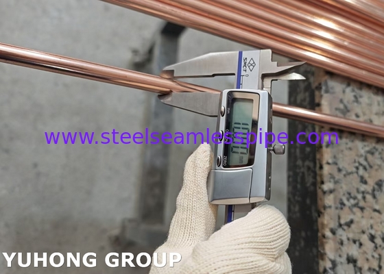 10*0.7MM ทองแดงเคลือบท่อ Bundy, ทองแดงท่อเหล็กลดคาร์บอนผนังสองท่อสําหรับชิ้นส่วนรถยนต์