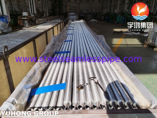 ASTM A213 T5 หลอดเหล็กสแตนเลสไร้รอยที่มี Al1060 Fin Strip Fin Tube สําหรับเครื่องเย็นอากาศ
