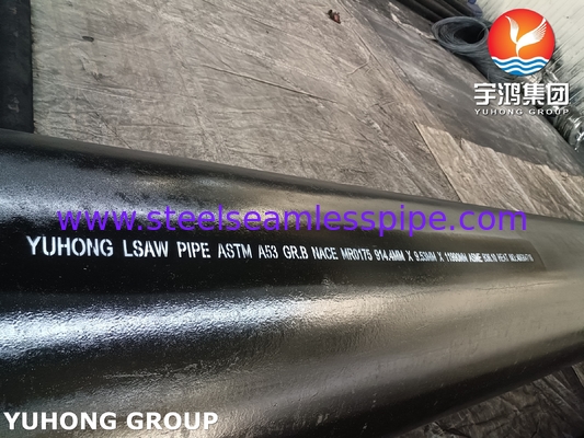 ASTM A53 / ASME SA53 เกรด B LSAW ท่อปั่นจากสแตนเลสคาร์บอน NACE สําหรับท่ออุตสาหกรรม