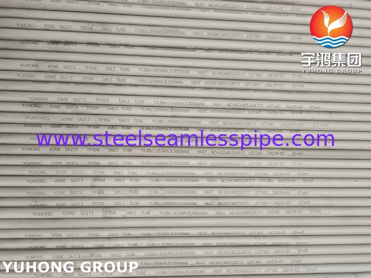 ASTM A213 / ASME SA213 TP304 ท่อแลกเปลี่ยนความร้อนแบบไร้รอยเหล็กไร้ขัด