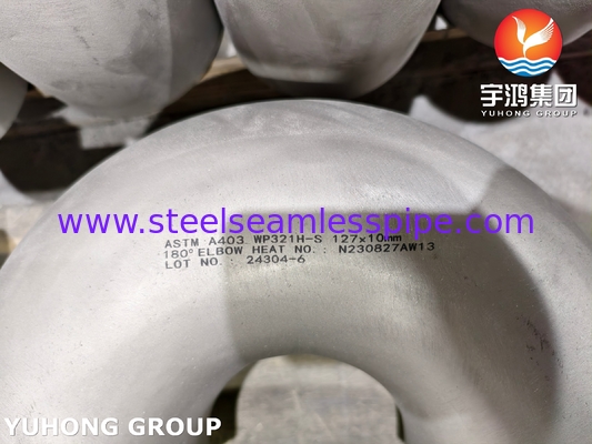 ข้อต่อสแตนเลส ASTM A403 / ASME SA403 WP321H แบบไร้รอยต่อ 180° Elbow B16.9