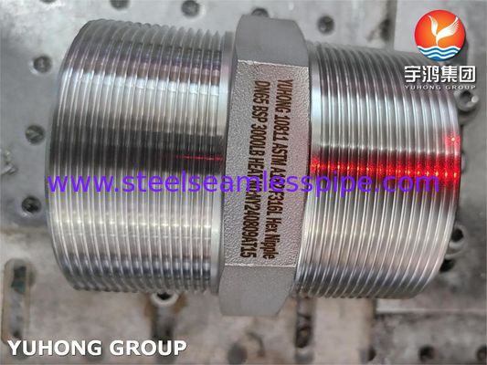 ASTM A182 F316L BSP สหภาพ Hex Nipple Pressure Forging