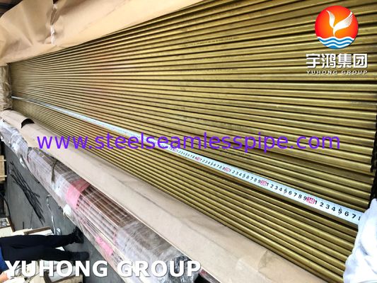 ท่อทองเหลืองอะลูมิเนียมไร้รอยต่อ C68700, ASTM B111 UNS C68700, ใช้ในโรงงานผลิตน้ำทะเล