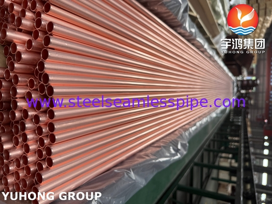 ท่อทองแดง ASTM B111 / ASME SB111 C12200 สำหรับคอนเดนเซอร์และเครื่องแลกเปลี่ยนความร้อน