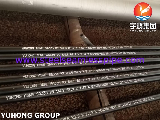 ท่อเหล็กอัลลอยเฟอร์ริติกไร้รอยต่อ ASME SA335 P9 สำหรับงานบริการอุณหภูมิสูง