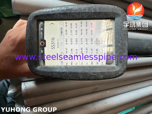 ASME SA213 TP316 (UNS S31600) ท่อไร้รอยเหล็กสําหรับเครื่องแลกเปลี่ยนความร้อนและเครื่องปั่น