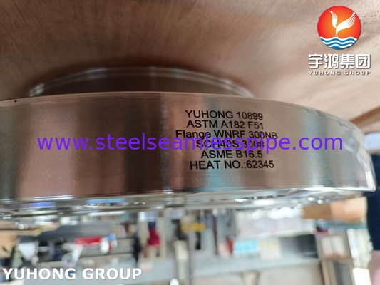1/2" ถึง 24" ASTM A182 F51 WNRF Flanges ประเภท 150-2500 ทองเหลืองยืดหยุ่นยืดหยุ่น