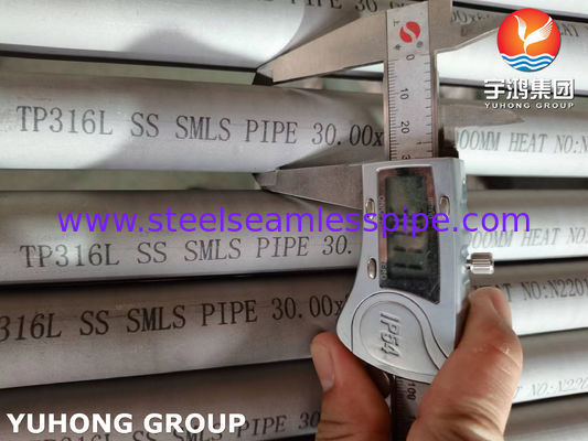 ท่อสแตนเลสไร้รอยต่อ ASTM A312 TP316L พร้อมการทดสอบกระแสวน การทดสอบไฮโดรสแตติก และการทดสอบอัลตราโซนิก สำหรับงานปิโตรเคมี
