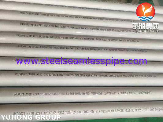 ท่อไร้รอยต่อสแตนเลส ASTM A213 TP347 UNS S34700 สำหรับท่อแลกเปลี่ยนความร้อน