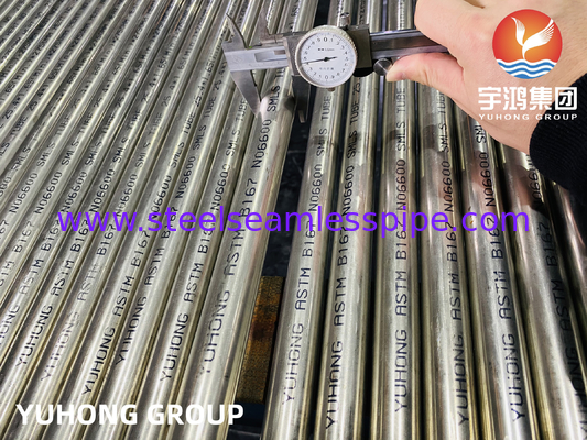 ASTM B167 UNS N06600 ท่อโลหะผสมนิกเกิลแบบไม่มีรอยต่อ Inconel 600 ท่อแลกเปลี่ยนความร้อน