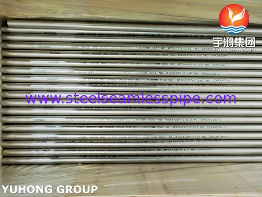 ASME SB338 UNS R50400 ท่อไทเทเนียมไร้สายสําหรับเครื่องปรับความร้อนและเครื่องแลกเปลี่ยนความร้อน