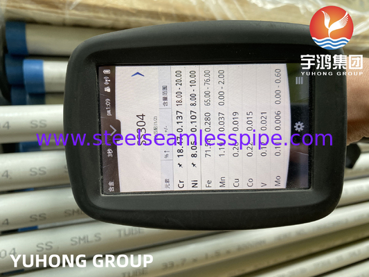 ท่อสแตนเลสไร้รอยต่อ ASTM A213 TP304 สำหรับเครื่องแลกเปลี่ยนความร้อนและหม้อไอน้ำ